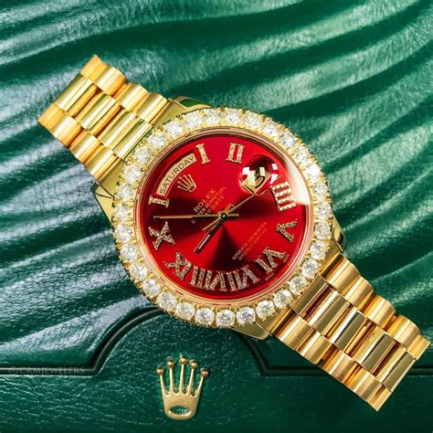 red face rolex with diamonds|rolex full diamond watch.